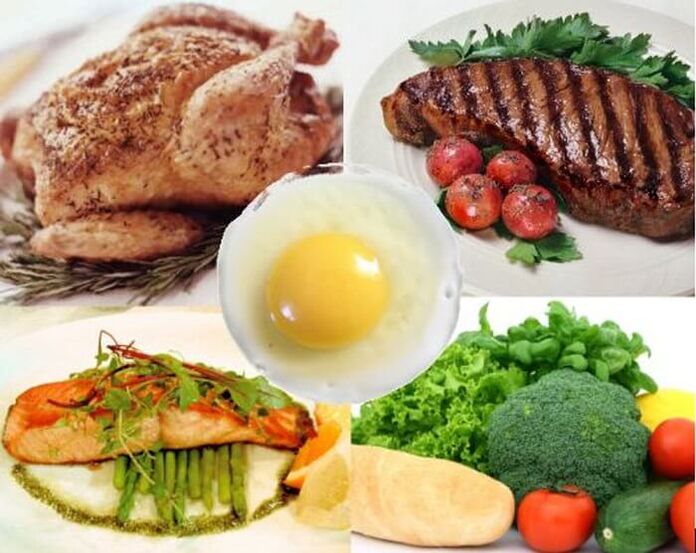 Gerichte, die im 14-tägigen Protein-Diät-Menü zum Abnehmen enthalten sind